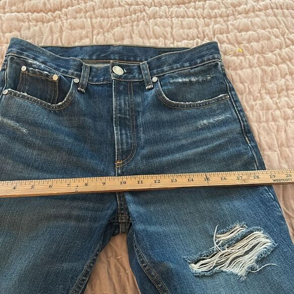 rag & bone Distressed Straight Leg Jeans - Dark Blue 26 - Picture 7 of 9